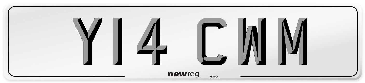 Y14 CWM Number Plate from New Reg